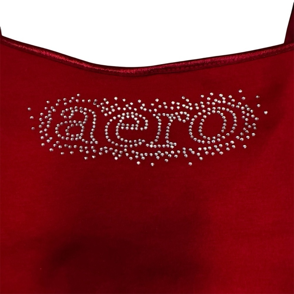 Aeropostale Red Cami Camisole Tank Top Size Small Adjustable Straps Shelf Bra - Picture 4 of 11